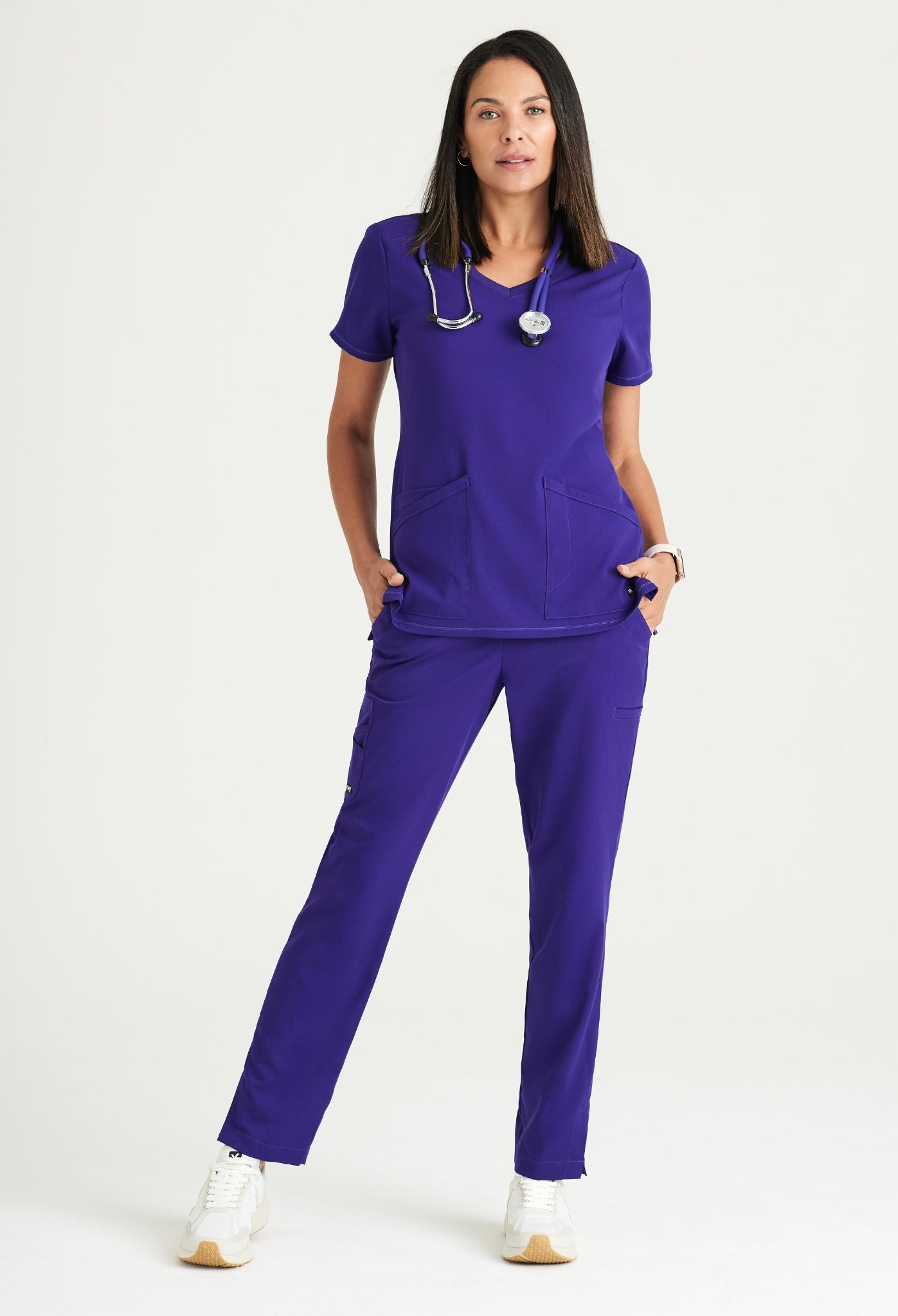 Uniforme médico para dama Grey's Anatomy™ Spandex Stretch Serena Top-Pant-XL — Grey's Anatomy™ by Barco Spandex Stretch